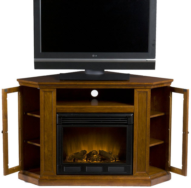 Corner-electric-fireplace-TV-stand